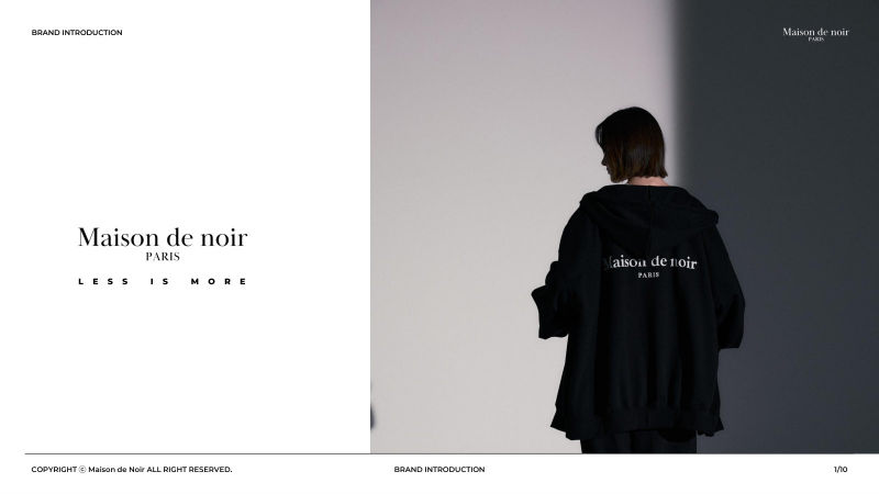 Maison de noir PARIS 브랜드소개서 표지